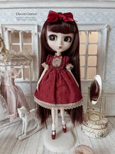 Load image into Gallery viewer, Burgundy Puffed-sleeve Dress