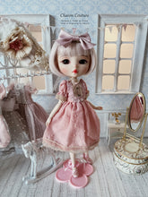 Load image into Gallery viewer, Pink Puffed-sleeve Dress Set