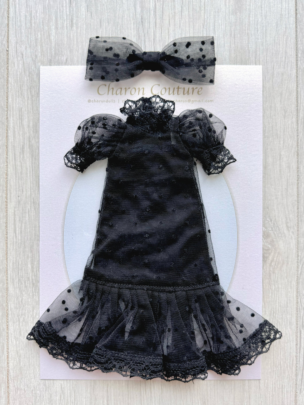 Black Puffed-sleeve Tulle Dress